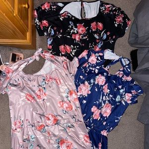 3 floral rompers